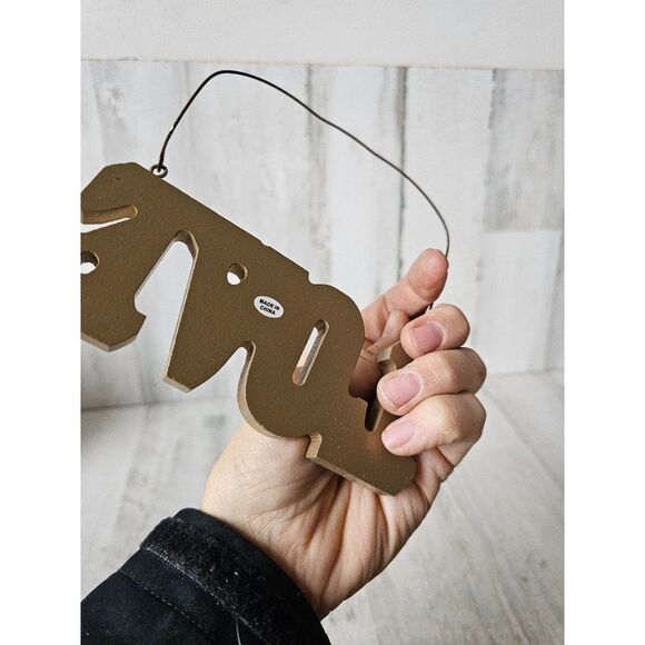 Gold stocking Love joy Xmas decor glitter unique set - Picture 8 of 9